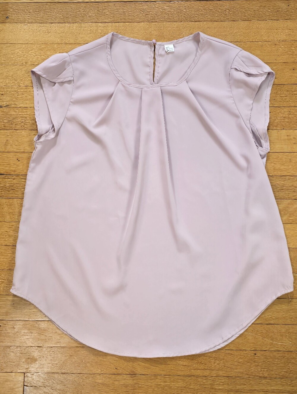 TASAMO, Pleated Cap Sleeve Keyhole Blouse, Orchid Lavender, EUC, Women's L